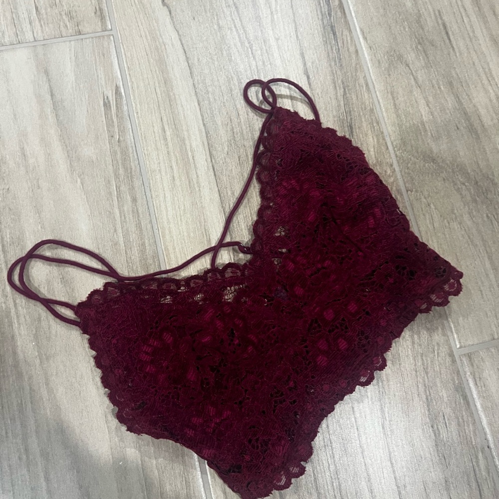 Free People Lace Bralette - Rich Burgundy